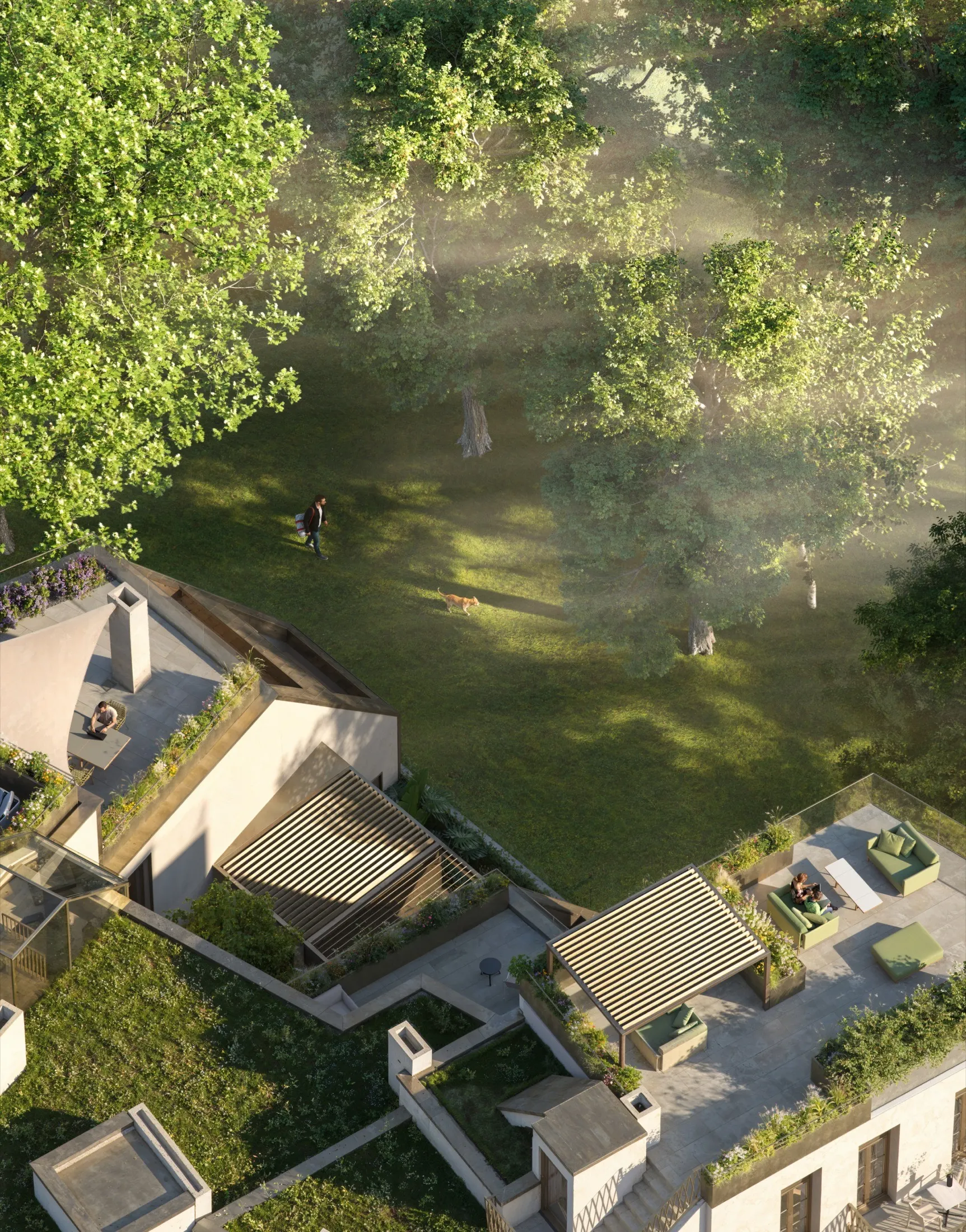 Terrassen und Dachlandschaft der Kleinen Reißzeugfabrik